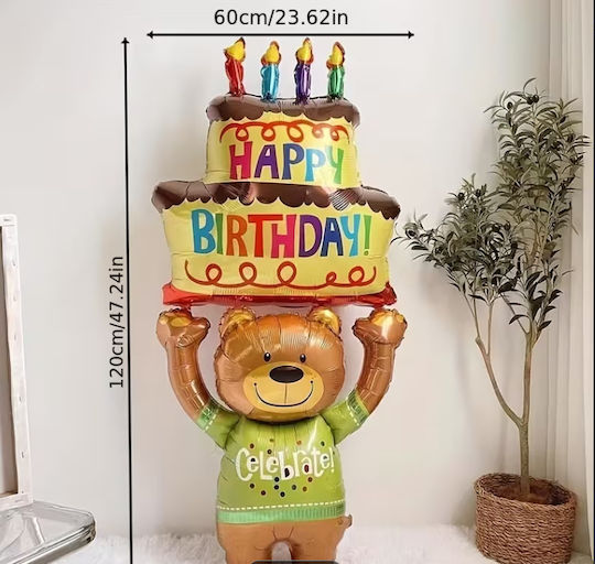 Birthday Balloons Teddy Bear Shape Height 120 Cm