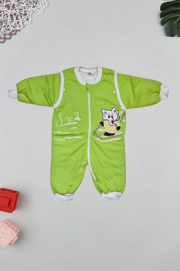 Tender Winter Baby Sleeping Bag with Detachable Sleeves Light Green