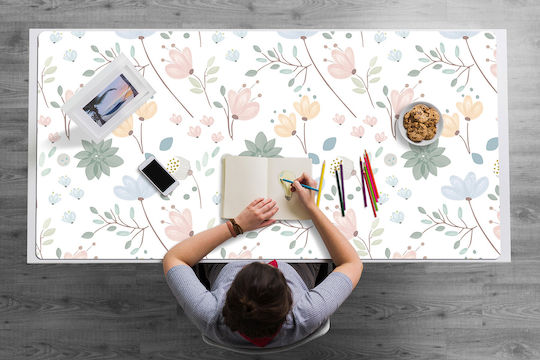 Decorative Protective Desk Pad Home Office Spring Flowers 120x60 Cm