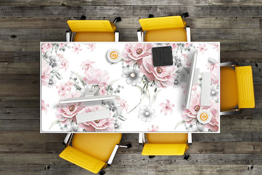 Tulup Schreibtischunterlagen Dekorative Schreibtischmatte Schutz der Arbeitsfläche Blumen 100x50 cm