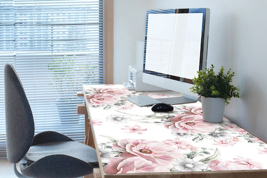 Tulup Schreibtischunterlagen Dekorative Schreibtischmatte Schutz der Arbeitsfläche Blumen 100x50 cm