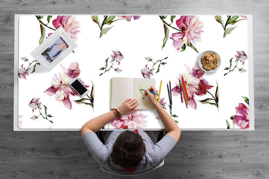 Covoraș Decorativ De Birou Protecție Suprafață Bujor 120x60 Cm