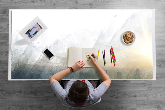 Decorative Protective Desk Pad Home Office Fuji Landscape 120x60 Cm