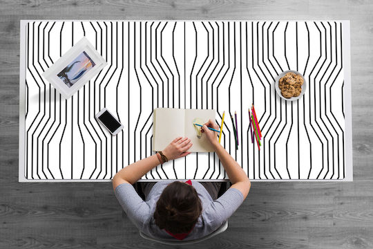 Covoraș Decorativ Vinyl Pentru Birou Iluzie Geometrică 120x60 Cm