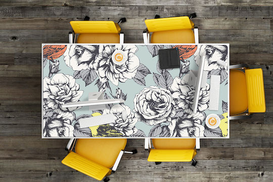 Decorative Desk Pad Home Office Roses Birds 100x50 Cm