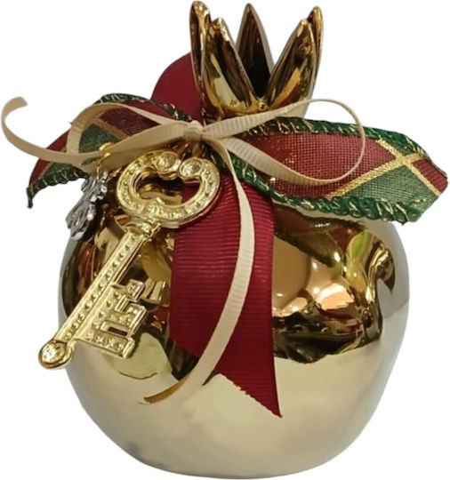 Kalliopi Silver Tischplatte Glücksbringer Granatapfel Gold Keramik 2026 10x12cm 1Stück