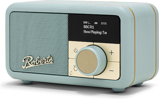 Roberts Revival Petite 2 Tabletop Radio Rechargeable DAB+ with Bluetooth Duck Egg Blue