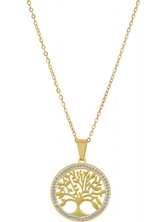 Akzent Set with Necklace & Earrings from Steel with Stones