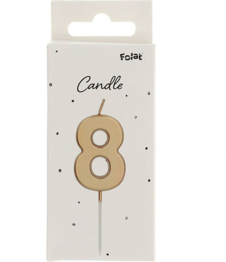Cake Candle Number 9 Gold – 5 Pieces