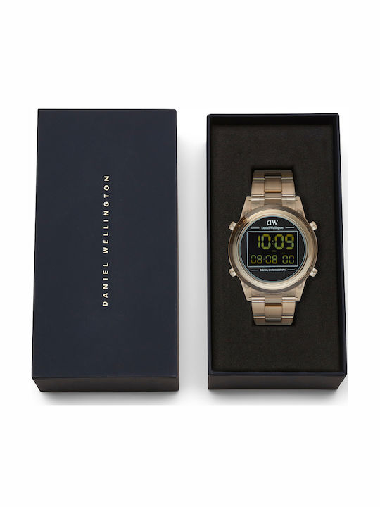 Daniel Wellington Ψηφιακό Ανδρικό Ρολόι 42mm Μπαταρίας σε Καφέ Χρώμα
