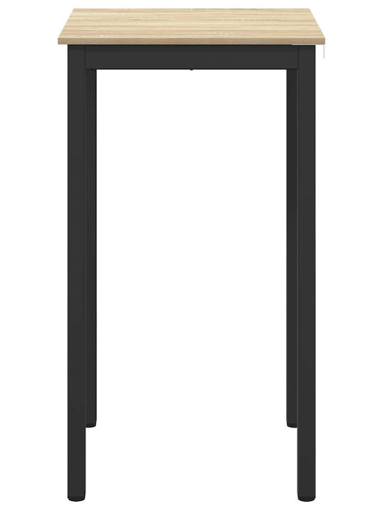 Table Dining Room Wooden with Metal Frame Gray 60x60x105cm