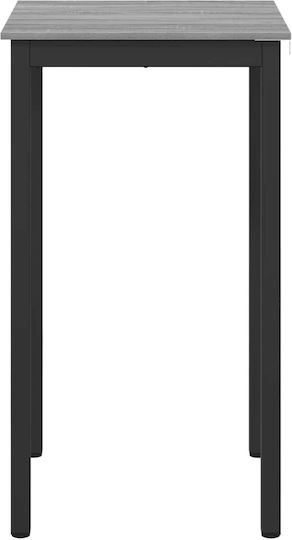 Square Bar Table Wooden with Metal Frame Grey 60x60x105cm
