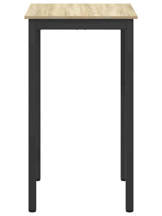 Table Dining Room Wooden with Metal Frame Gray 60x60x105cm
