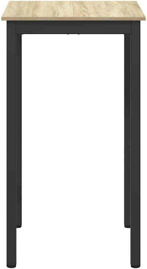 Square Bar Table Wooden with Metal Frame Grey 60x60x105cm