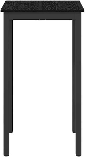 Bar Table Wooden with Metal Frame Black 60x60x105cm