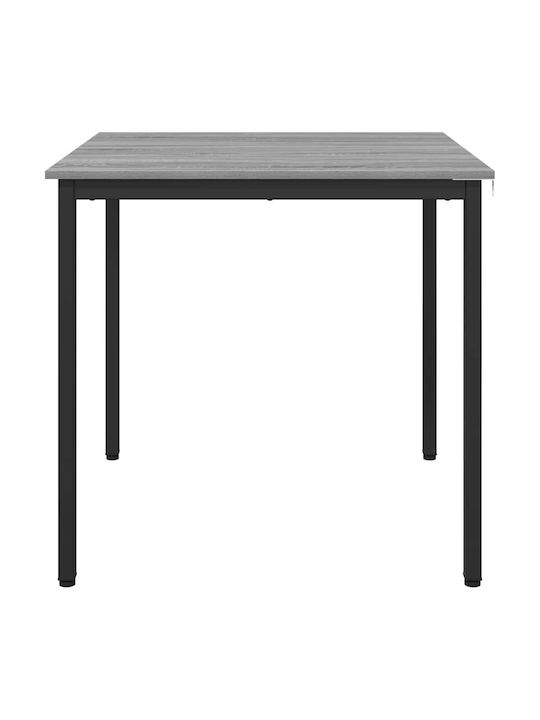 Table Dining Room Wooden with Metal Frame Gray 80x80x75cm