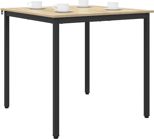 vidaXL Sonoma Dining Room Table Wooden with Metal Frame Grey 80x80x75cm