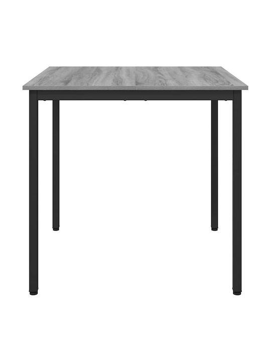 Table Dining Room Wooden with Metal Frame Gray 80x80x75cm