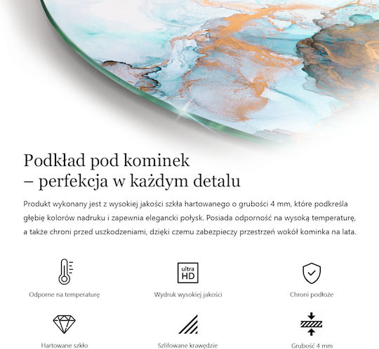 Glasbasis Vorne Kamin Gehärtetes Glas Design Braun 80x70 cm