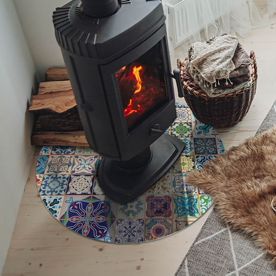 Gehärtetes Glas Für Kamin Vorderseite Mosaik Muster Fliesen Fi 70 Cm