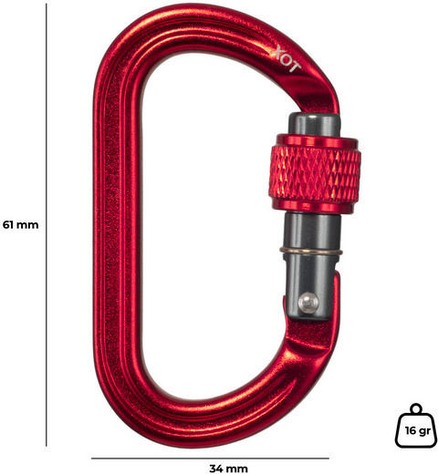 Καραμπίνερ Fixe Climbing Xot Auxiliary Carabiner Screw Red Κόκκινο Fc-k25400_1