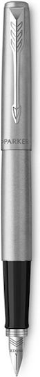 Jotter Core Pen Set Ballpoint Medium with Fountain Pen Medium made of Steel Silver in a case (in a paper cassette)