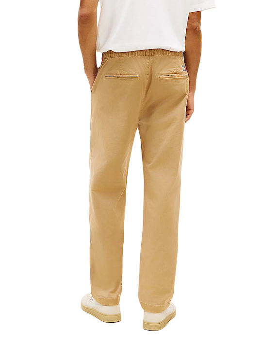 Tommy Hilfiger Ανδρικό Παντελόνι Τζιν Ελαστικό Relaxed Fit Tapered Καφέ