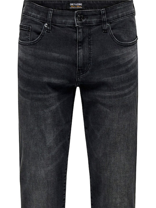 Men's Jeans Pants Washed Black Anthracite