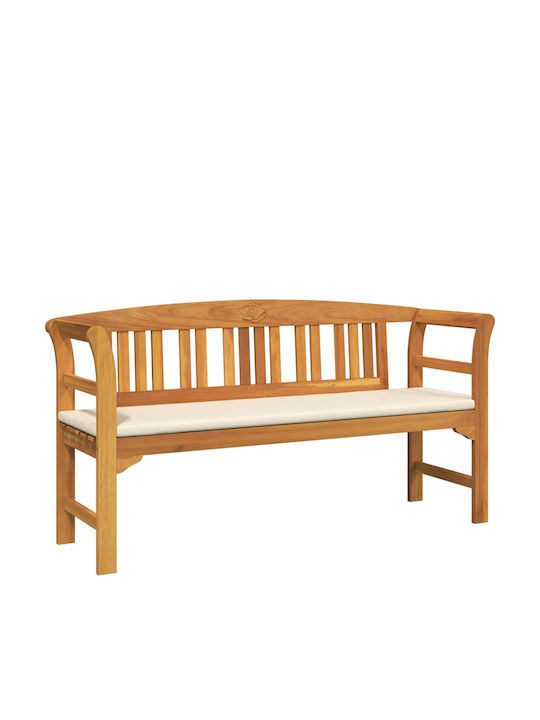 Bench Outdoor Wooden with Pillows 157x46x82.5cm