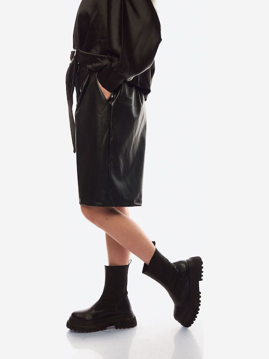 Femei Piele Pantaloni scurți Black
