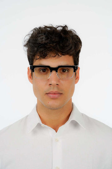 Blue Light Blocking Glasses Red Raven Series R Half Black