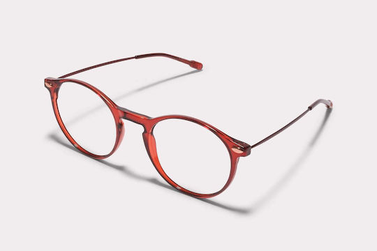 Metal Prescription Eyeglass Frame Red