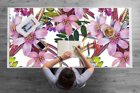 Schreibtischunterlagen Schutzmatte Tastatur Maus Rosa Blumen 120x60 cm