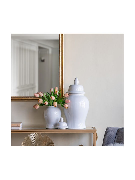 Artekko Decorative Vase Melania White 24x24x48cm