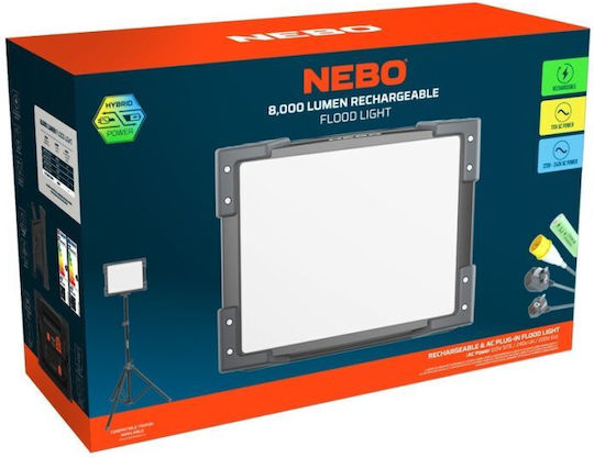 Nebo Rechargeable Work Light with Extension Cord LED IP54 with Brightness up to 8000lm