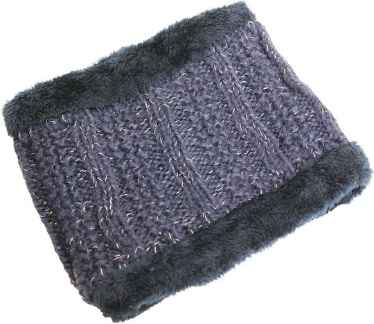 Set with Beanie Knitted in Blue color