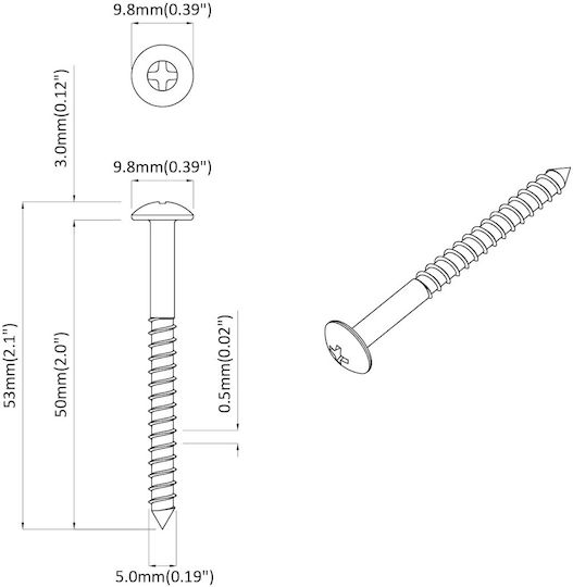 vidaXL Iron Rivet 9.8/53mm 2pcs