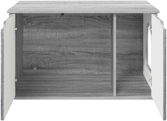 Vidaxl Casă Pentru Pisici Gri Sonoma 85 X 55 X 53,5 Cm Lemn Prelucrat