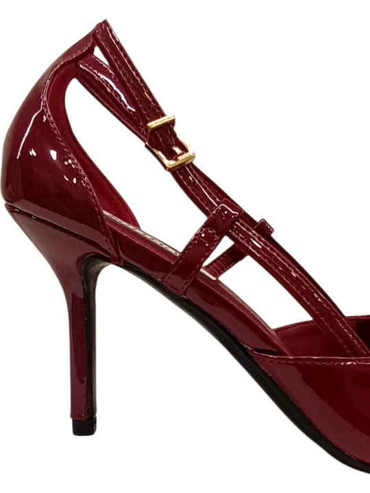 Pantofi cu toc Burgundy