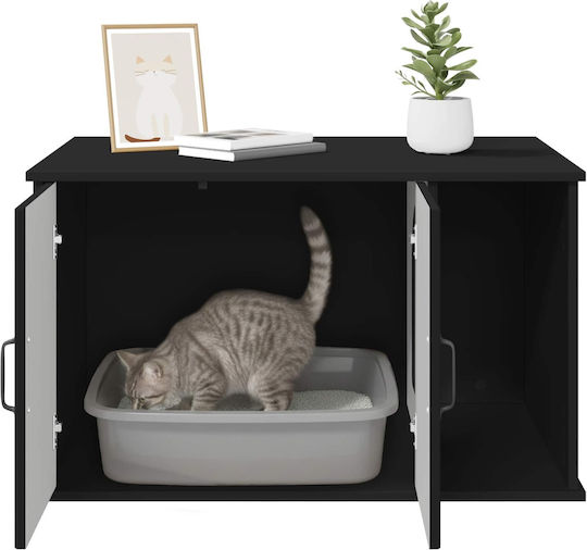 Vidaxl Cat House Black 85 x 55 x 50 cm Processed Wood