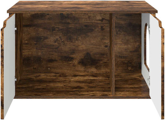 Vidaxl Katzenbett Rauch Eiche 85 x 55 x 53,5 cm Bearbeitetes Holz