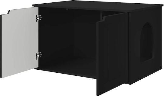 Vidaxl Σπίτι Γάτας Μαύρο 85 X 55 X 53,5 Εκ Επεξεργασμένο Ξύλο