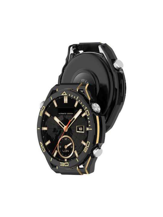 Пластмасов Калъф със Стъкло в Черен цвят за Huawei Watch GT 6 46мм