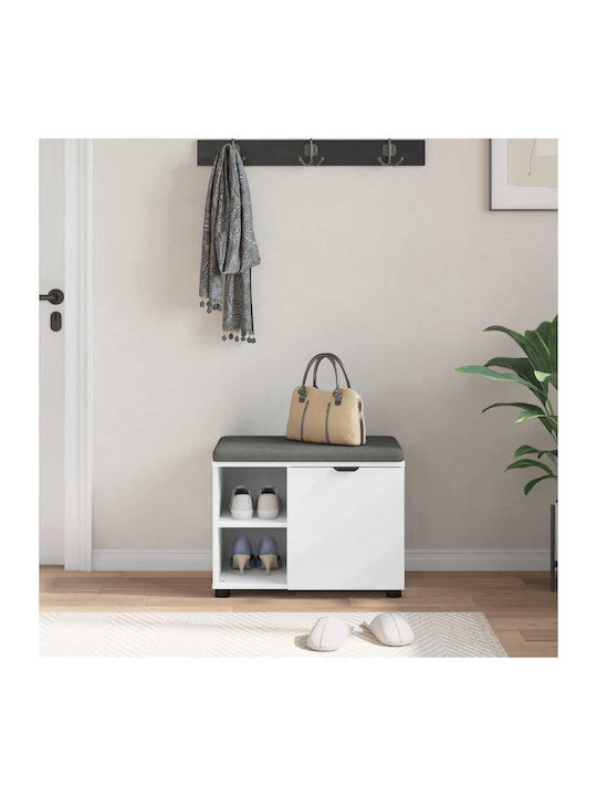 Mobilier de Intrare cu Bancă Alb 60x38x46cm