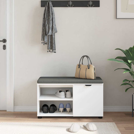 Entry Furniture with Bench White 80x38x46cm