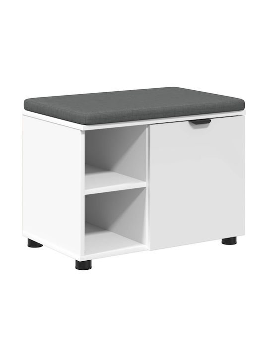 Mobilier de Intrare cu Bancă Alb 60x38x46cm
