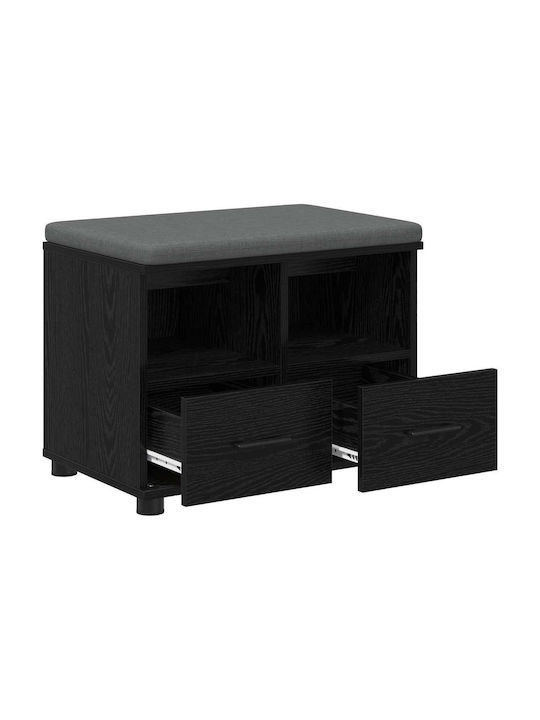 Entry Furniture with Bench Black Beech 60x38x46cm