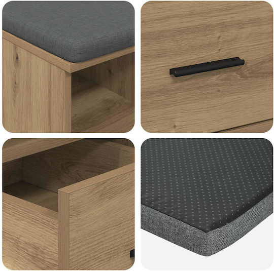 Έπιπλο Εισόδου με Παγκάκι Artisan Oak 60x38x46εκ.