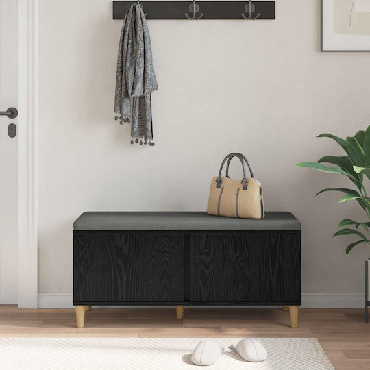 Entry Furniture with Bench Μαύρη Οξυά 60x38x46cm