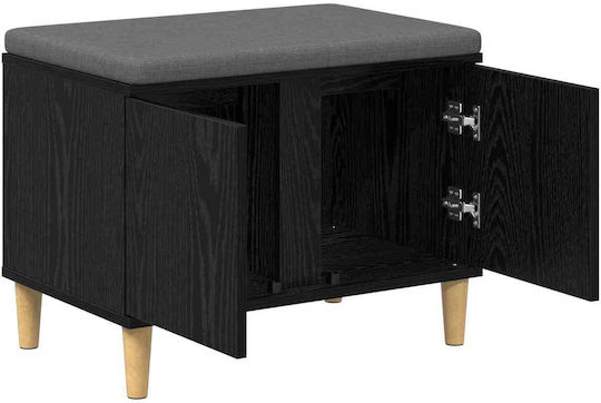Entry Furniture with Bench Μαύρη Οξυά 60x38x46cm